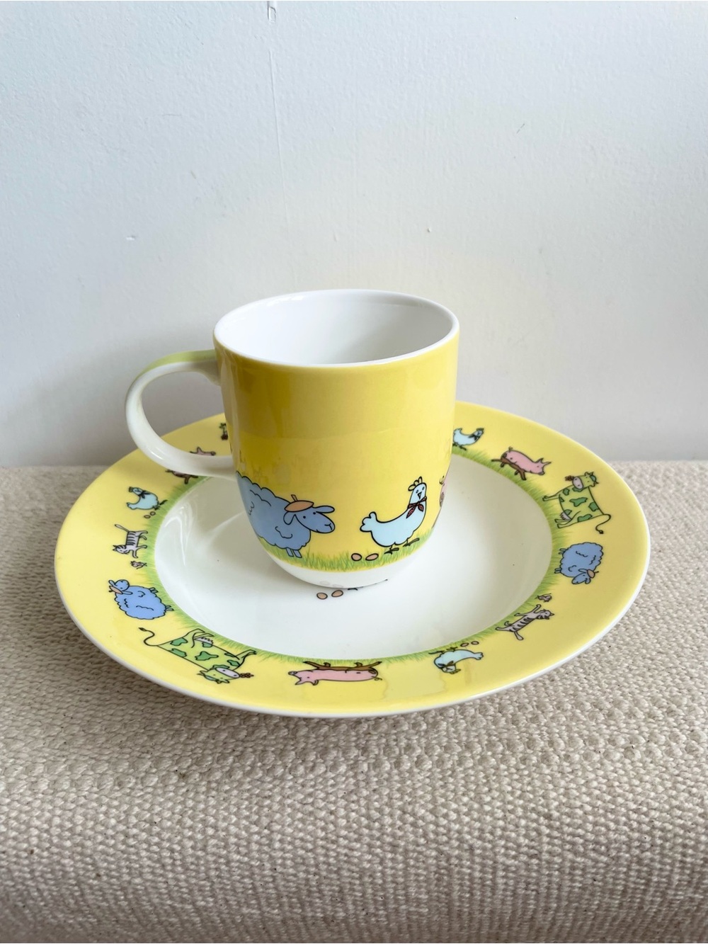 Villeroy & Boch Kids 2 Piece Set  Farm Animal  Mug And Dish NEW